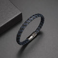 Leren armband gevlochten Bruin-Zwart | Schuifsluiting