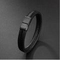 Leren armband gevlochten Blauw | Schuifsluiting